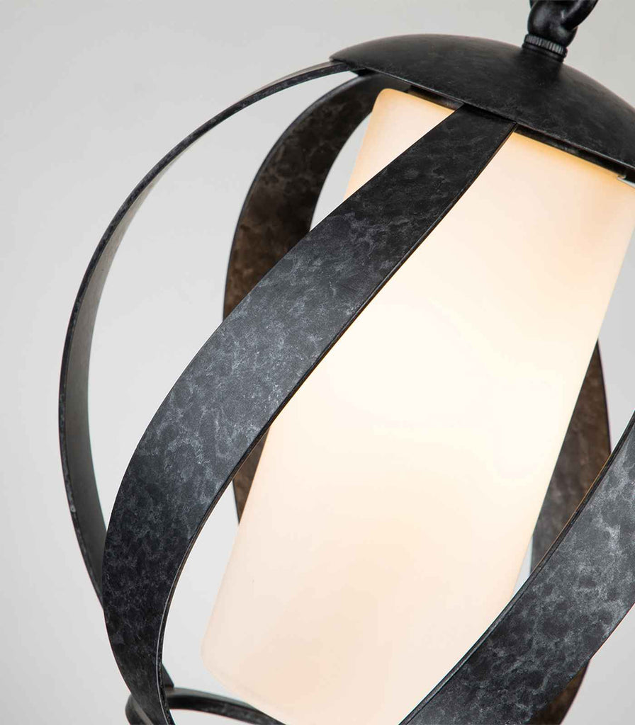 Elstead Blacksmith Outdoor Pendant Light in Opal Black closeup