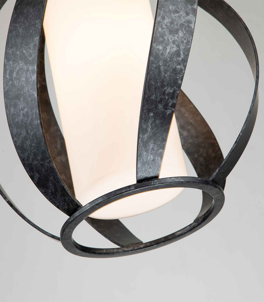 Elstead Blacksmith Outdoor Pendant Light in Opal Black closeup