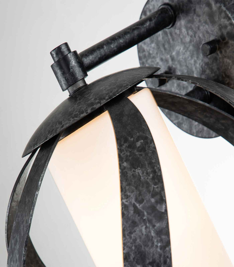 Elstead Blacksmith Wall Light in Opal Black closeup