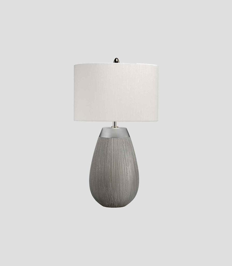 Elstead Harrow Table Lamp in Silver/Light Grey Shade