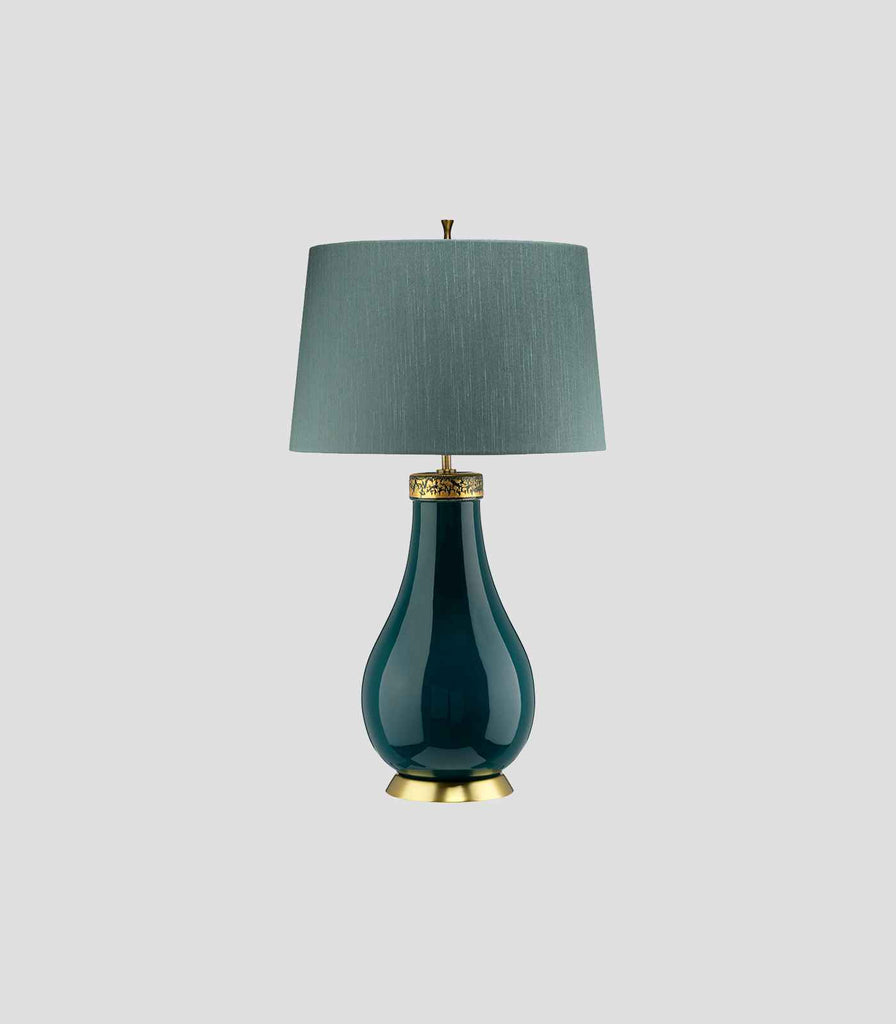 Elstead Havering Table Lamp in Aged Brass/Shale Green Shade