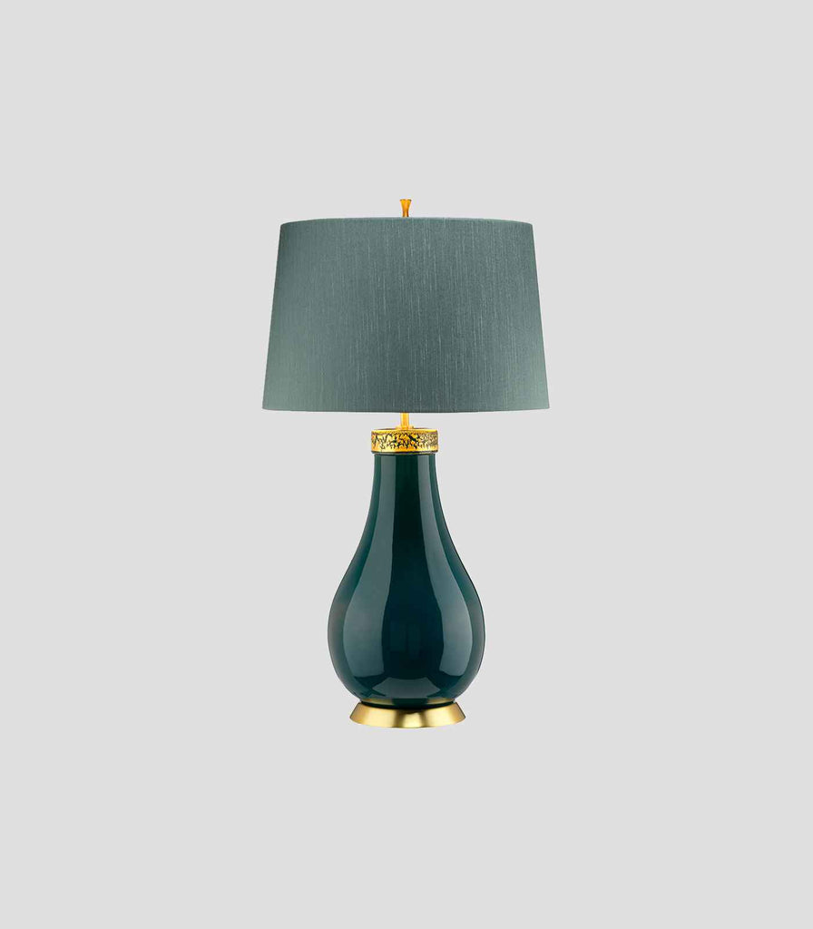 Elstead Havering Table Lamp in Aged Brass/Shale Green Shade