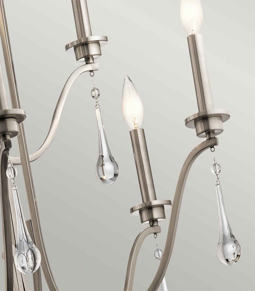 Elstead Karlee 9lt Chandelier in Classic Pewter closeup