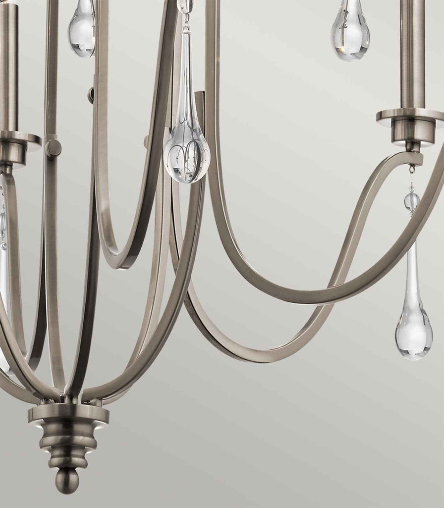 Elstead Karlee 9lt Chandelier in Classic Pewter closeup