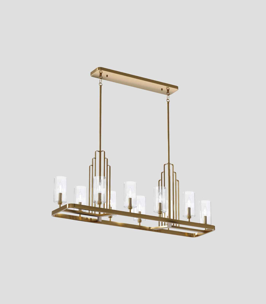 Elstead Kimrose 10lt Linear Chandelier in Brushed Brass