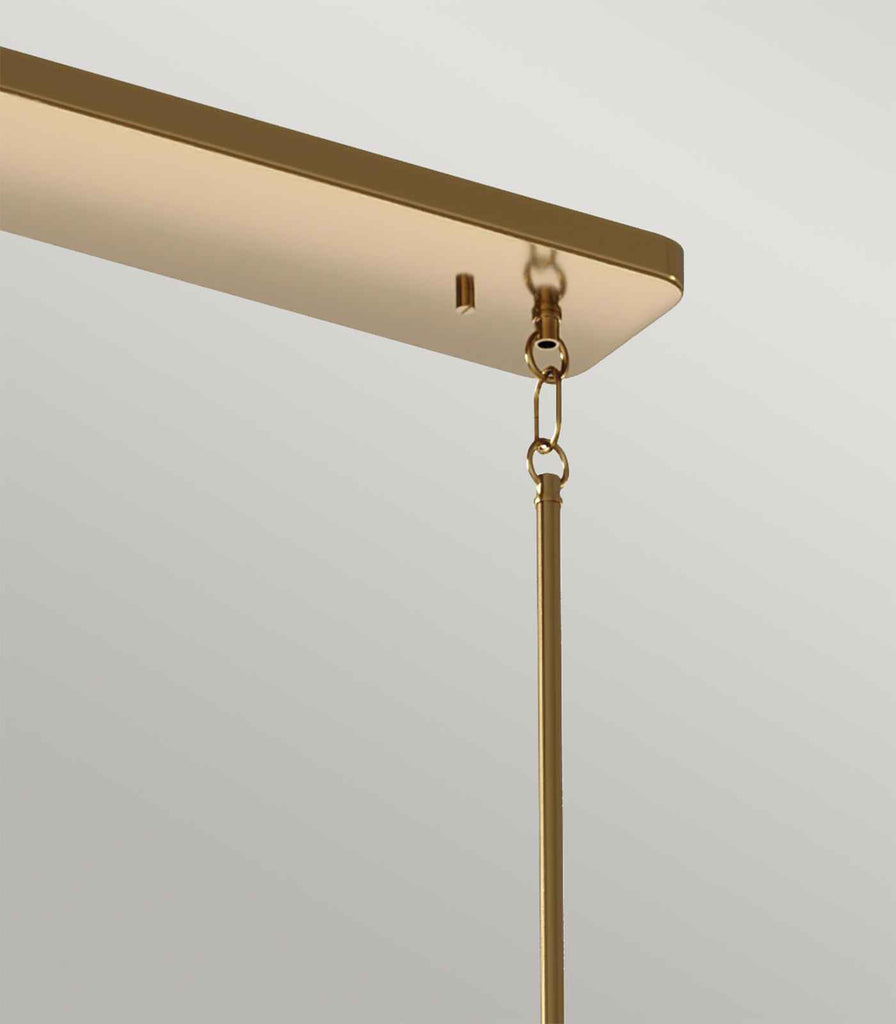 Elstead Kimrose 10lt Linear Chandelier in Brushed Brass closeup