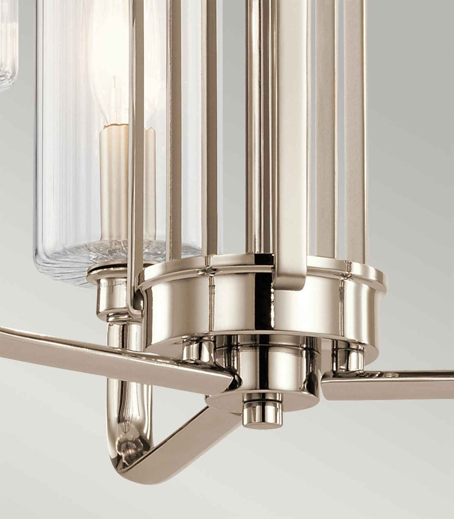 Elstead Kimrose 3lt Chandelier in Polished Nickel closeup