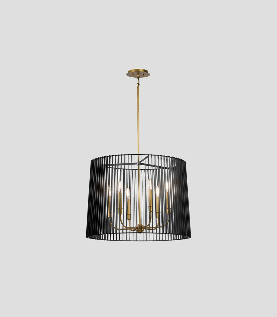 Elstead Linara 6lt Chandelier in Black/Natural Brass