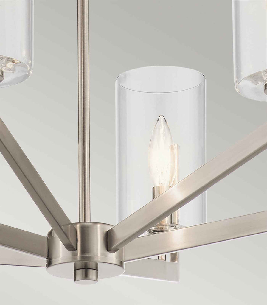 Elstead Nye 6lt Chandelier in Classic Pewter closeup