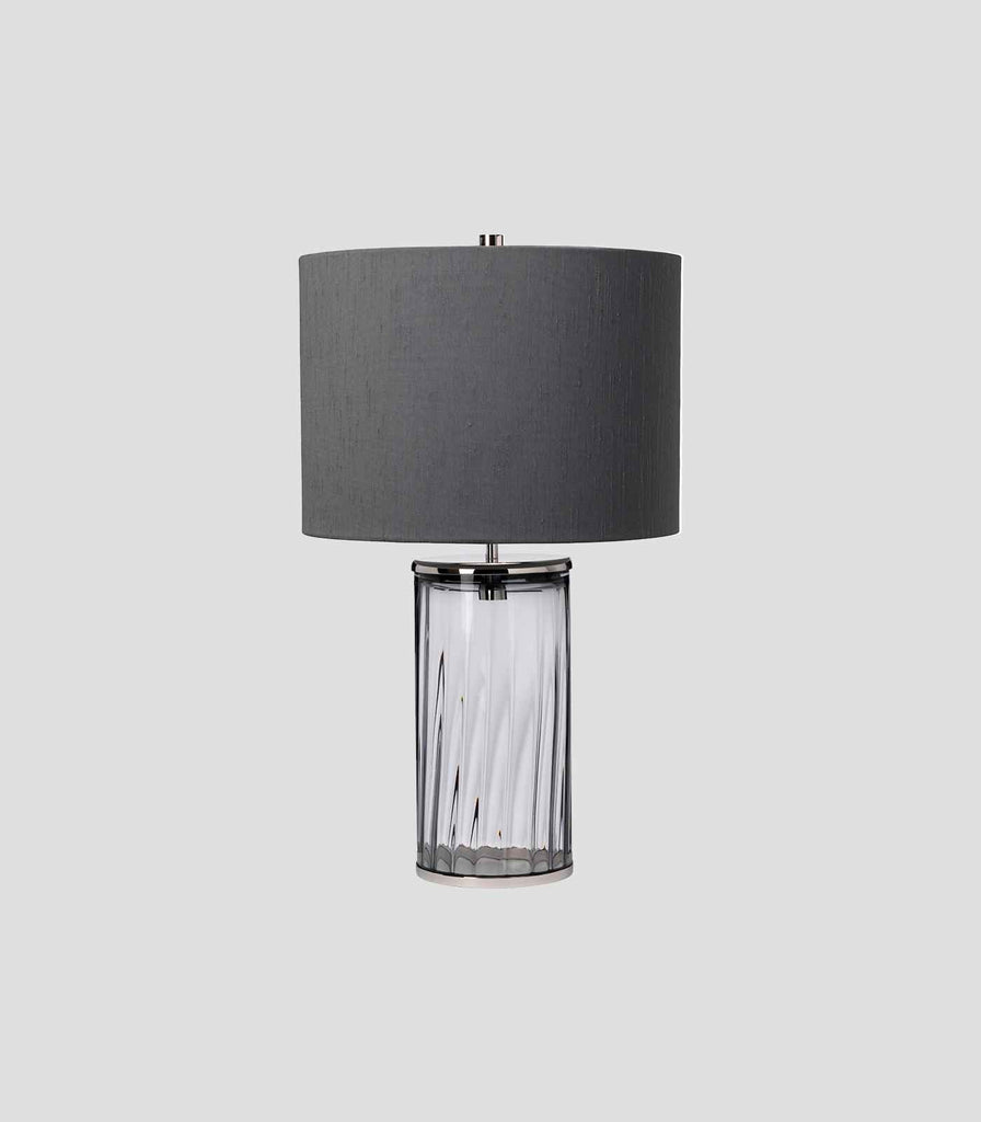 Elstead Reno Table Lamp in Smoke/Whale Grey/Polished Nickel