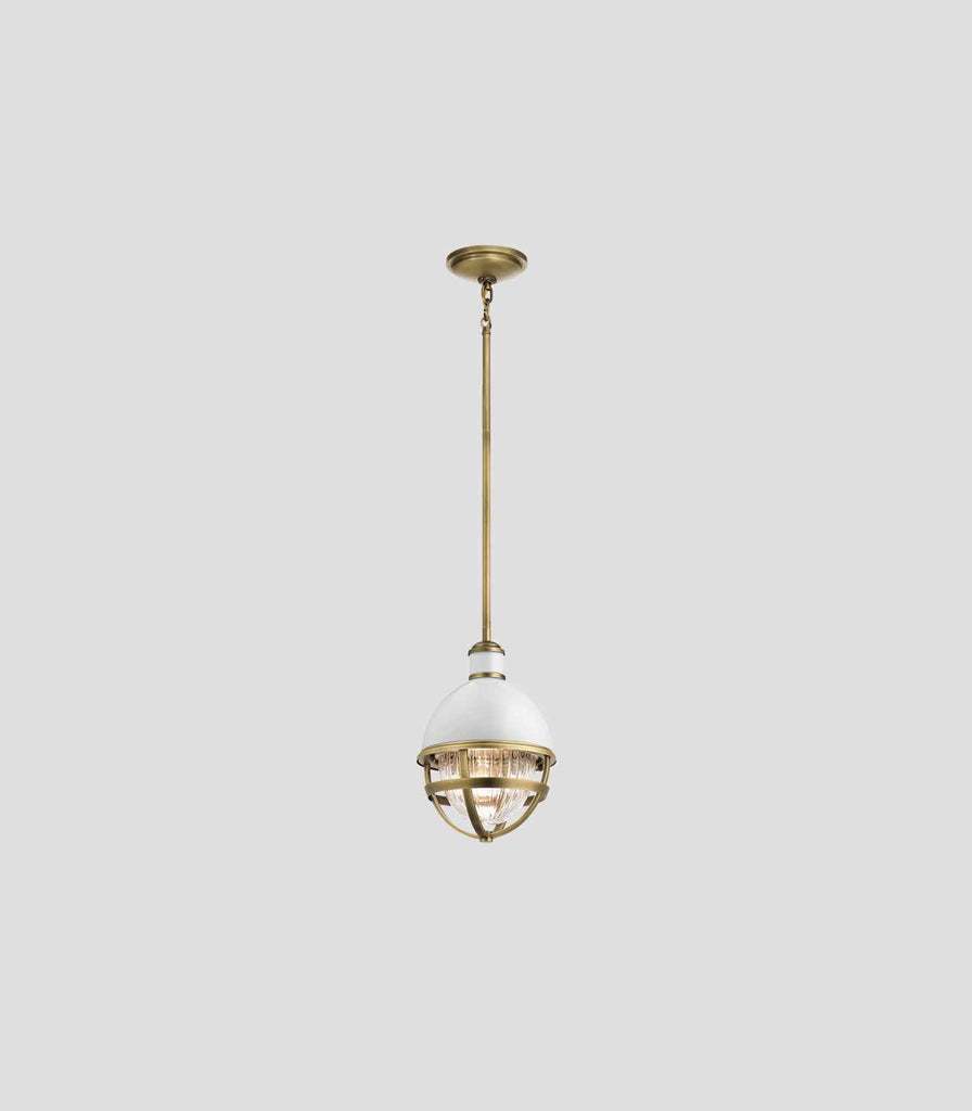 Elstead Tollis Mini Pendant Light in Natural Brass/White
