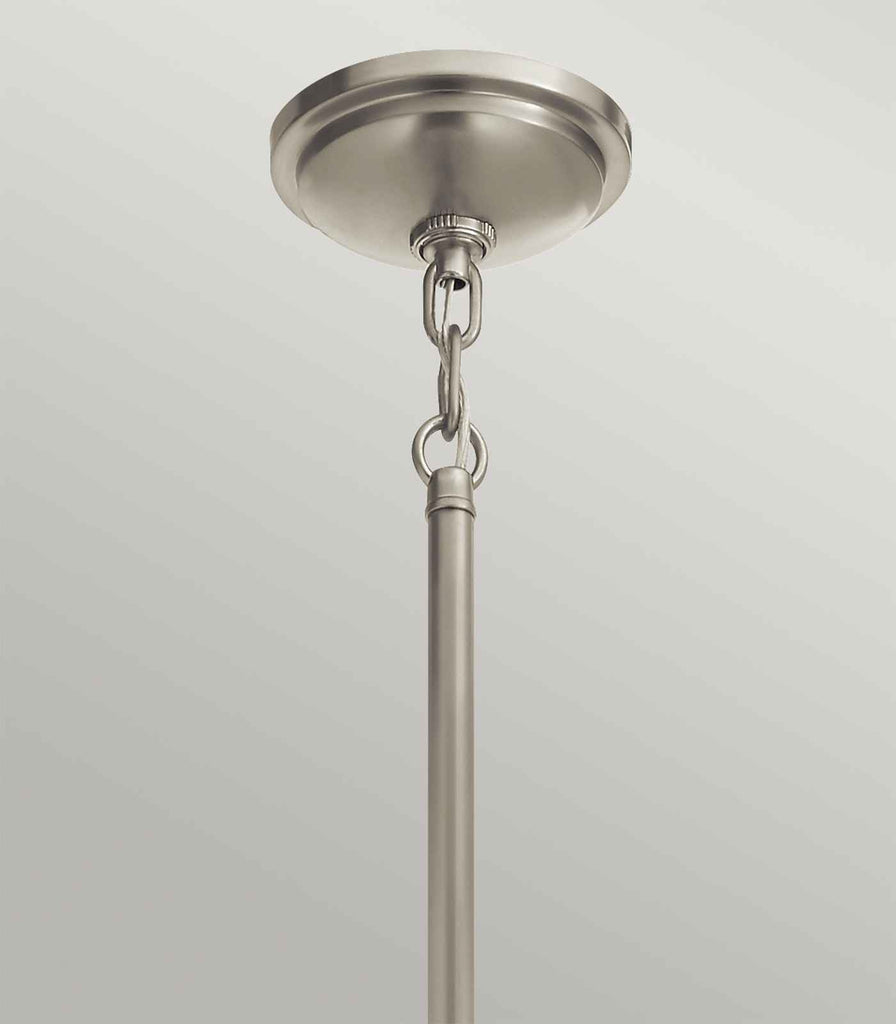 Elstead Tollis Pendant Light in Brushed Nickel/White closeup