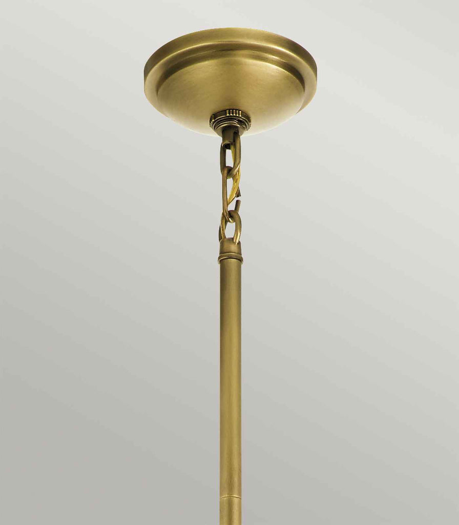 Elstead Tollis Pendant Light in Natural Brass/White closeup