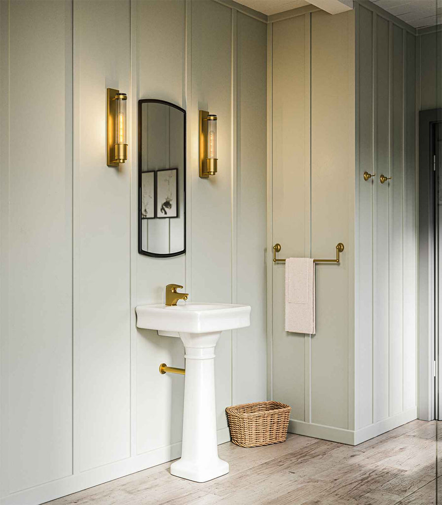 Elstead Wellington Wall Light featured in bathroom