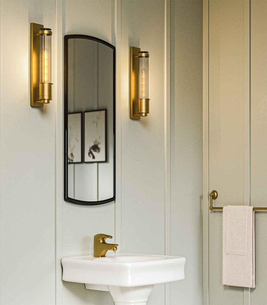 Elstead Wellington Wall Light featured in bathroom