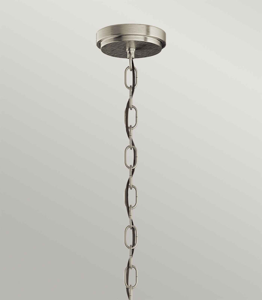 Elstead Roux 3lt Pendant Light in Brushed Nickel closeup