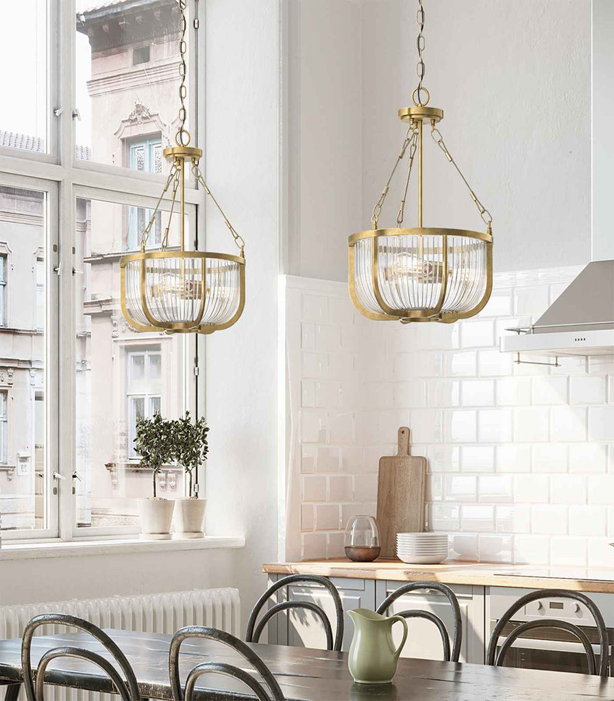 Elstead Roux 3lt Pendant Light featured within interior space