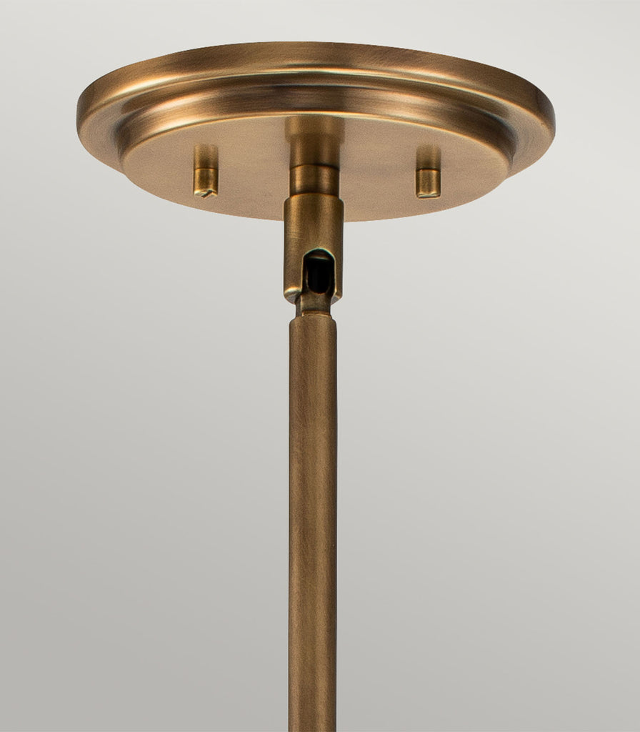 Elstead Somerset Pendant Light in Heritage Brass/Clear seeded  closeup