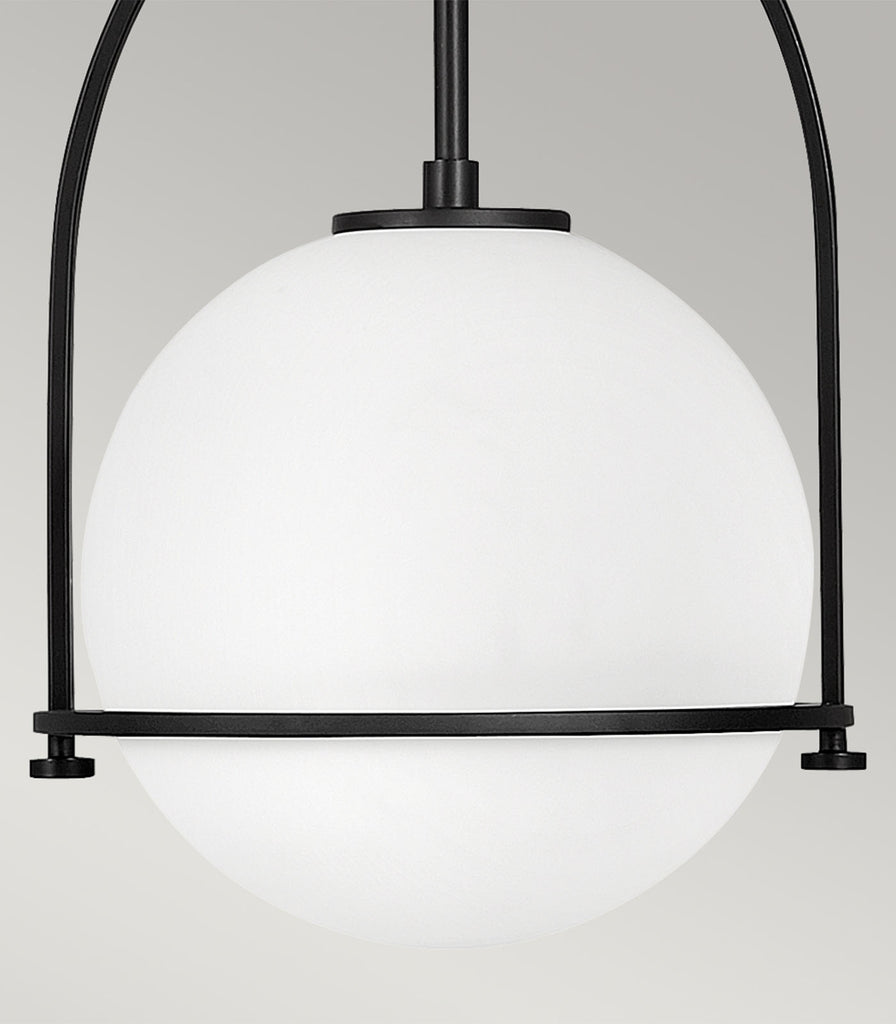 Elstead Somerset Pendant Light in Black/Opal close up