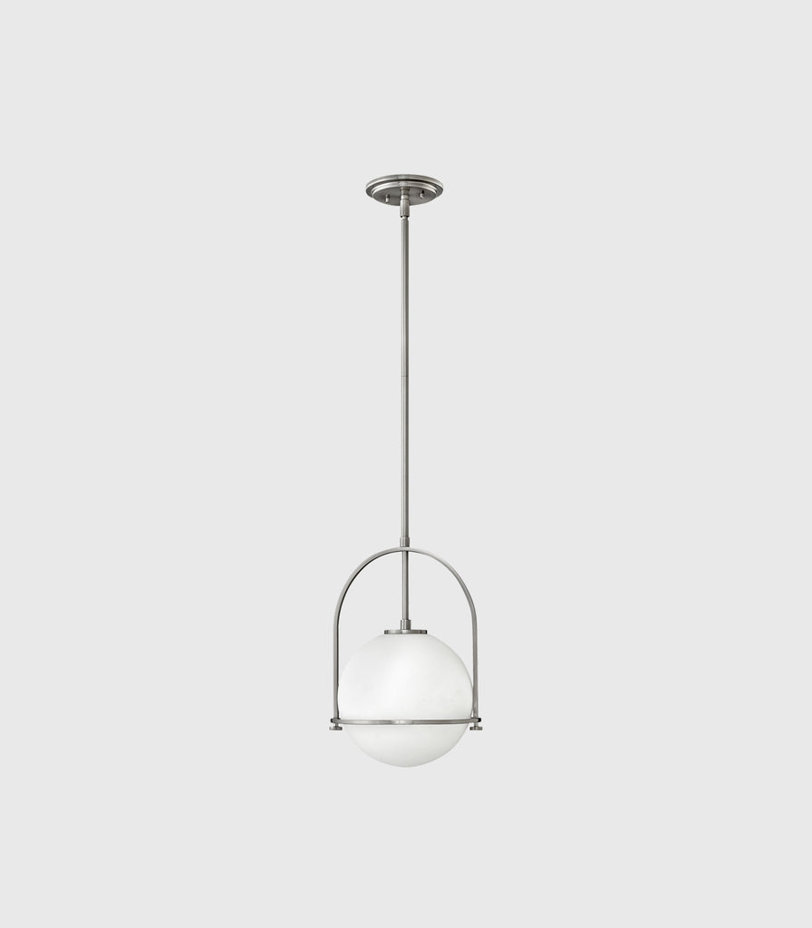 Elstead Somerset Pendant Light in Brushed Nickel/Clear seeded