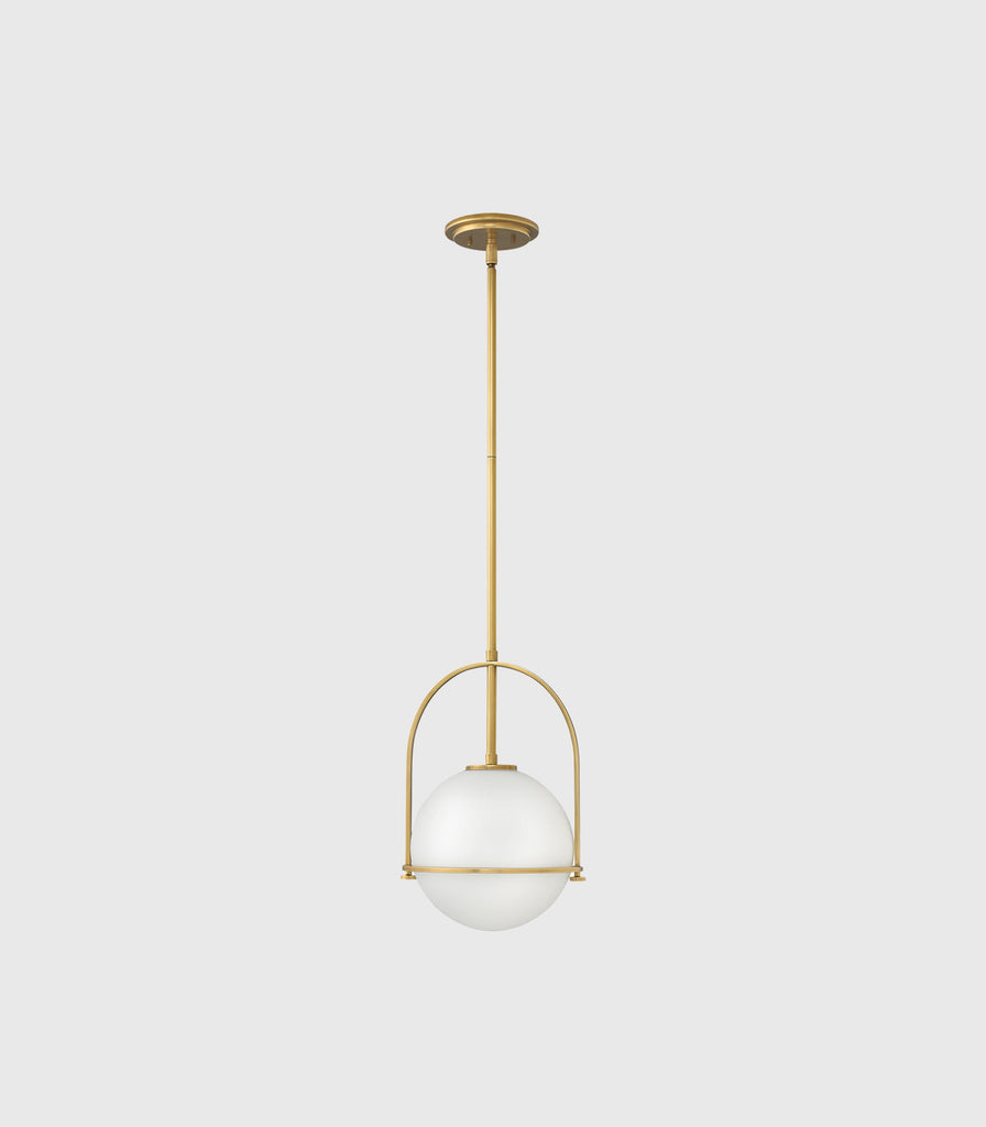 Elstead Somerset Pendant Light in Heritage Brass/Opal