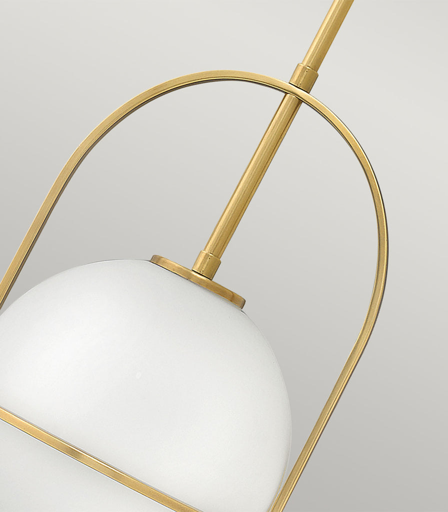 Elstead Somerset Pendant Light in Heritage Brass/Opal close up 