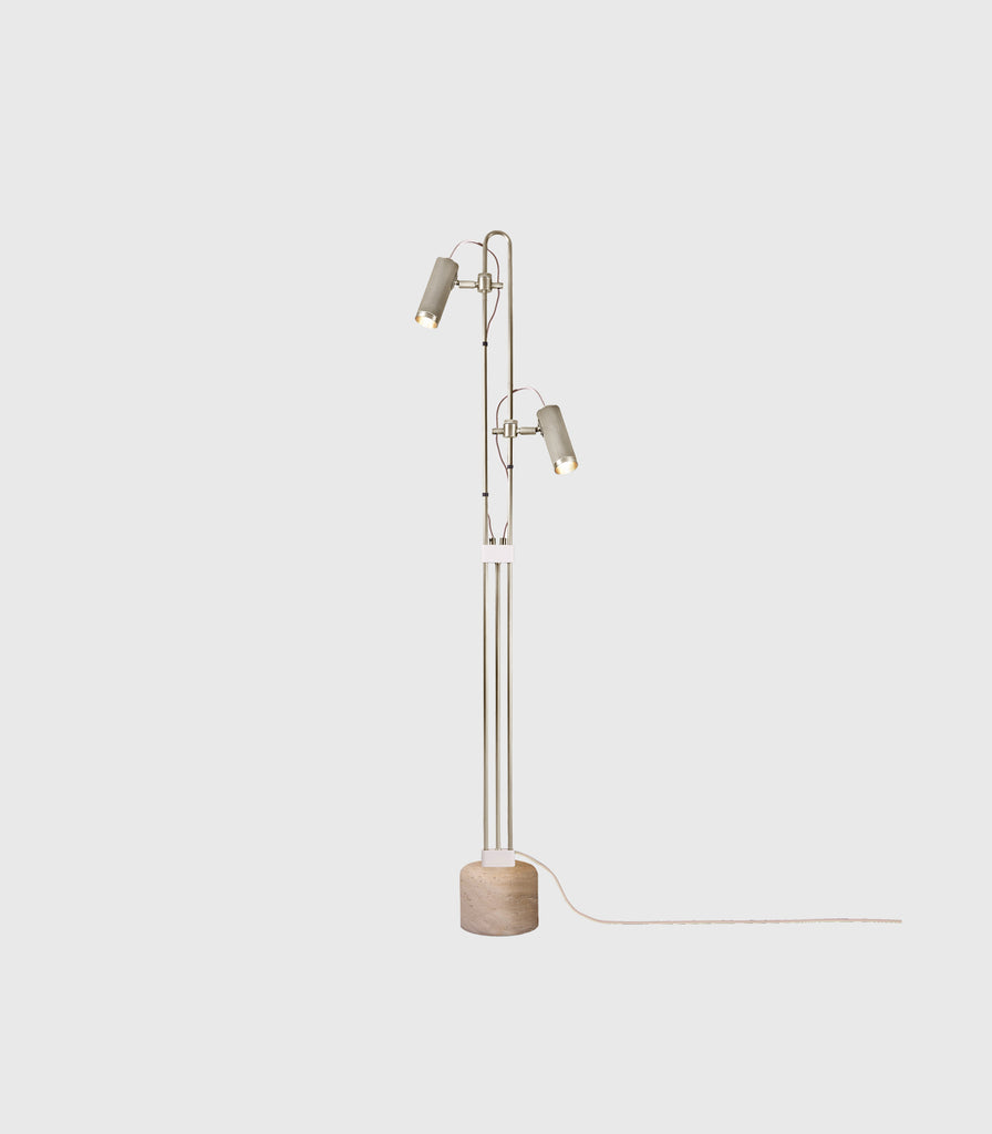 J. Adams & Co. Spot Floor Lamp in Satin Nickel/Travertine