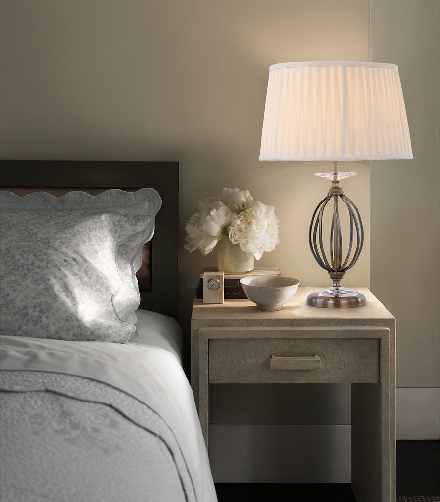 Elstead Aegean Table Lamp featured beside bedside table