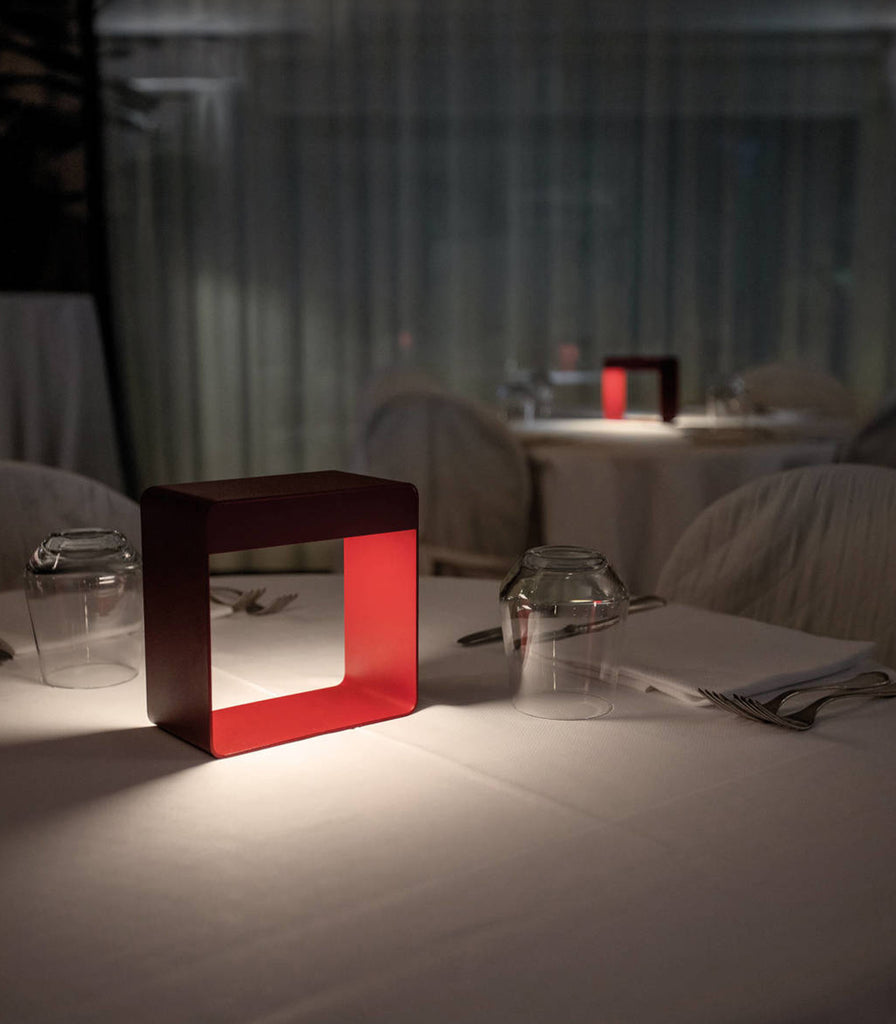 Linea Light Dama Table Lamp featured within interior space