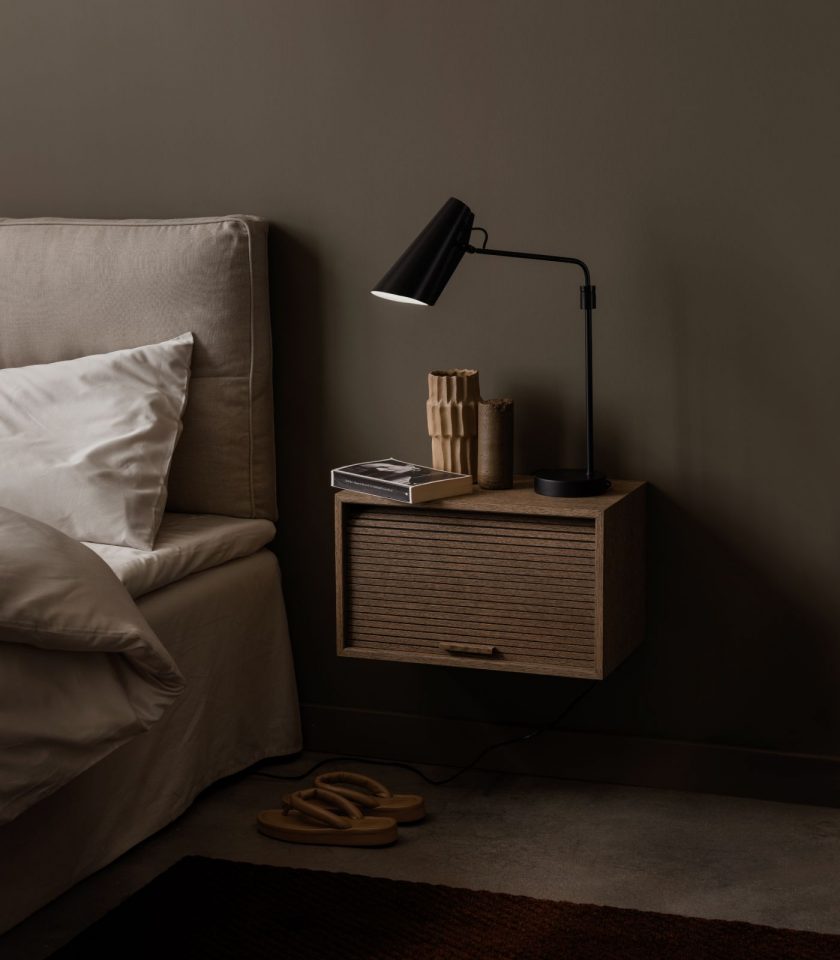 Northern Birdy Swing Table Lamp featured over bedside table