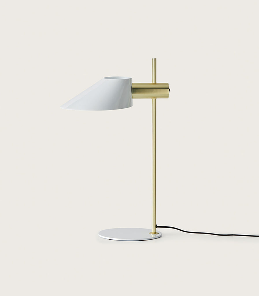 Aromas Cohen Gold Table Lamp in Matte Brass / White