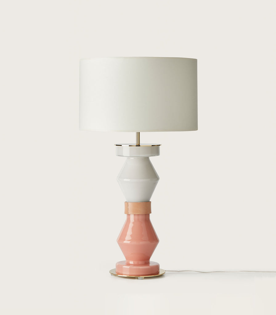 Aromas Kitta Kitta Table Lamp in Matte Brass and Taupe/Canyon Clay