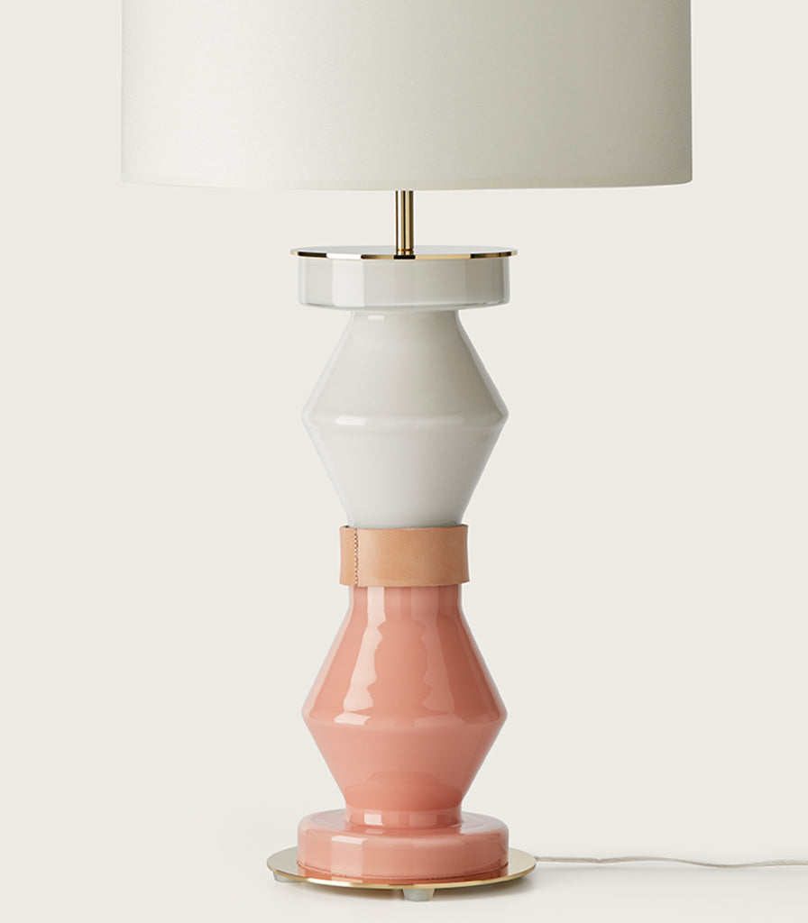 Aromas Kitta Kitta Table Lamp in Matte Brass and Taupe/Canyon Clay