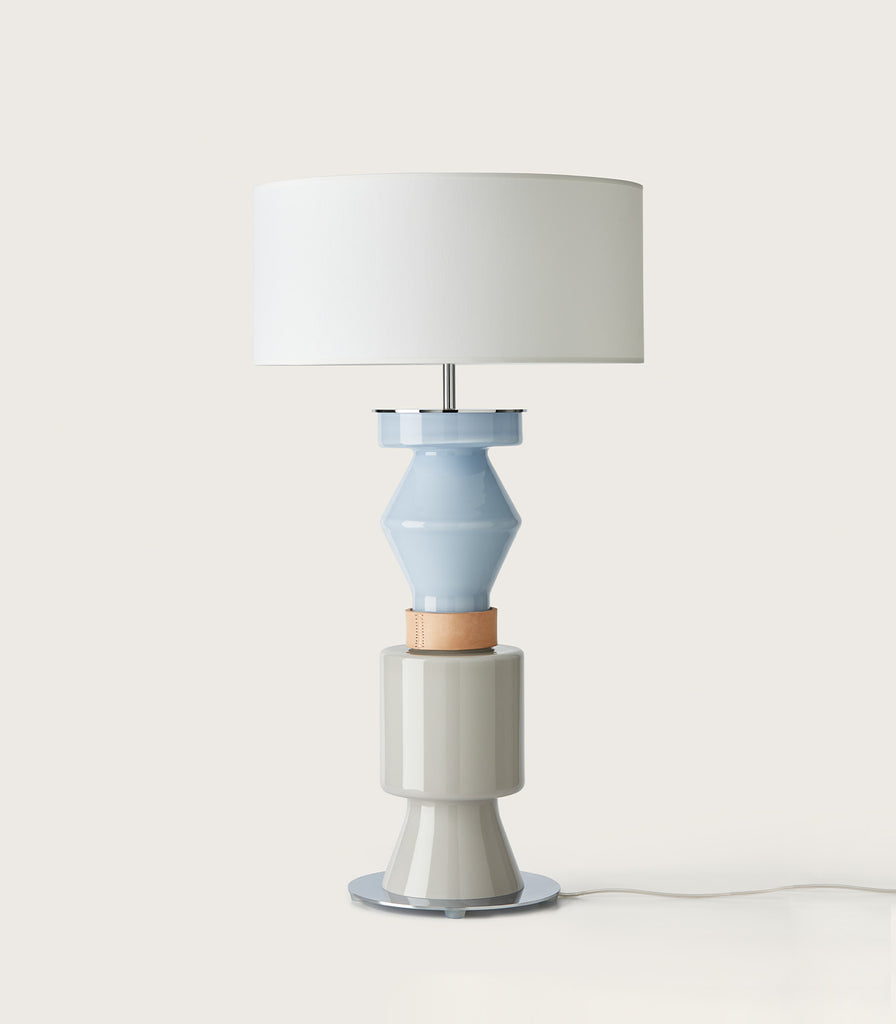 Aromas Kitta Ponn Table Lamp in Chrome and Light Blue/Canyon Clay