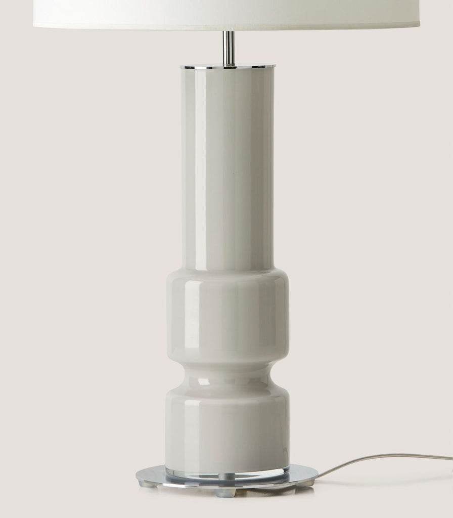 Aromas Lusa Table Lamp in Chrome and Ash Grey close up