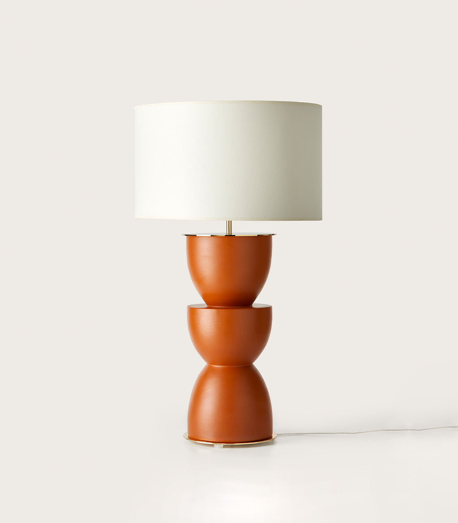 Aromas Metric Table Lamp in Matte Brass and Tile