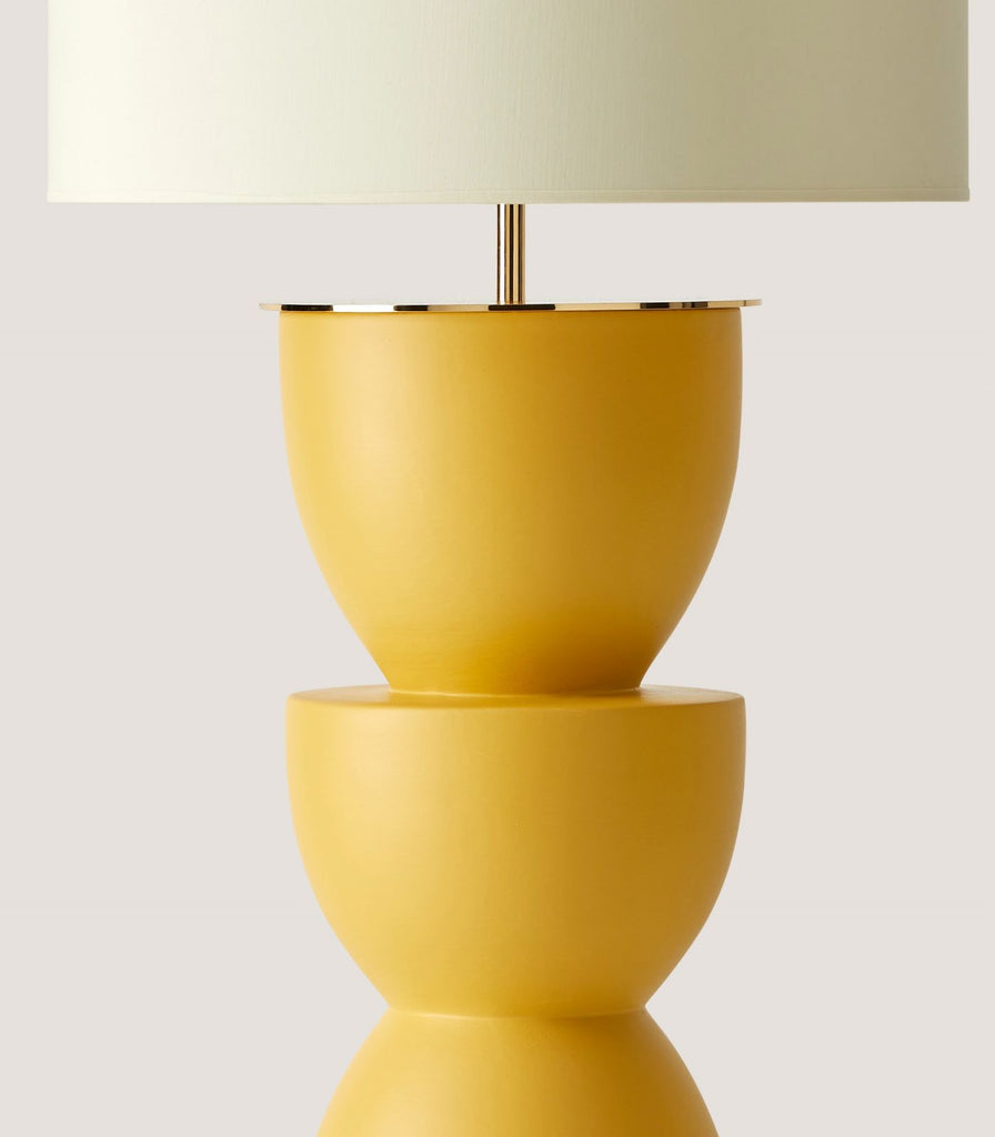 Aromas Metric Table Lamp in Matte Brass and Mustard close up