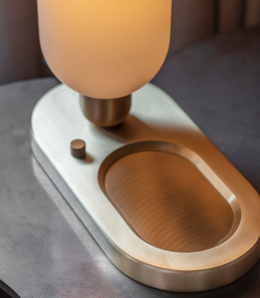 Bert Frank Occulo Side Table Lamp featured within a interior space close up