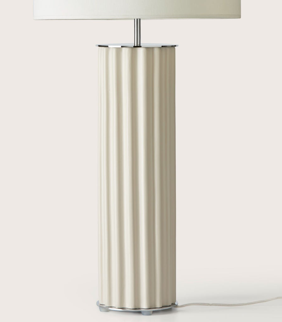 Aromas Onica Table Lamp in Chrome / Taupe close up