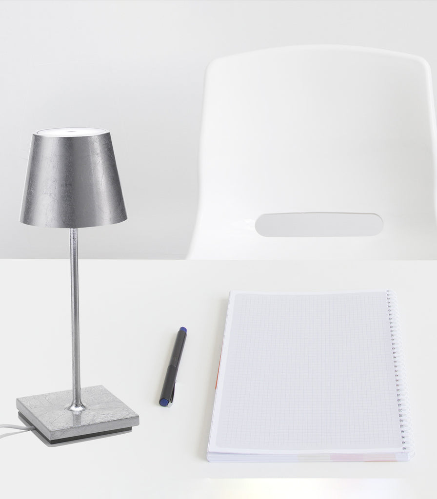 Ai Lati Poldina Mini Metallic Table Lamp featured within interior space