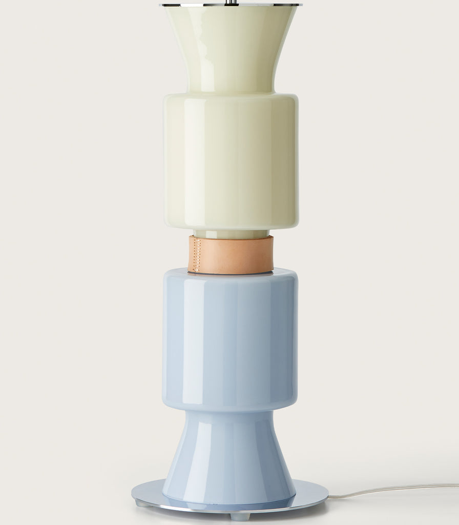 Aromas Ponn Ponn Table Lamp Chrome and Yellow/Light Blue close up