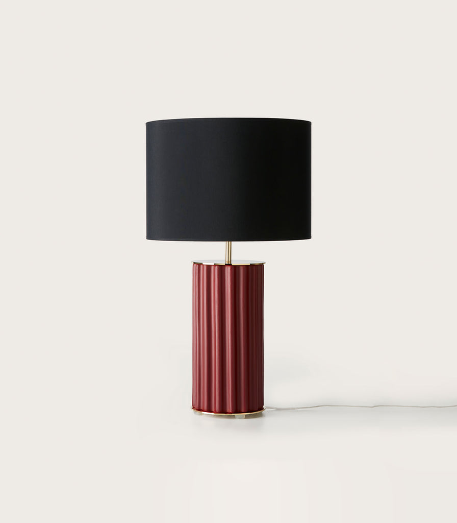 Aromas Sonica Table Lamp in Matte Brass and Maroon