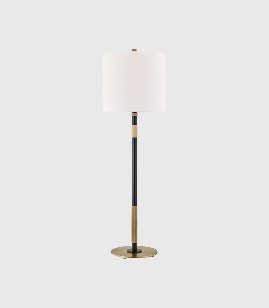 Hudson Valley Bowery Table Lamp in Aged Old Bronze with White shade