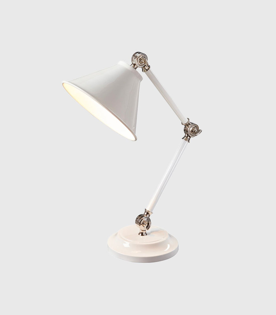 Elstead Provence Element Table Lamp in White/Polished Nickel