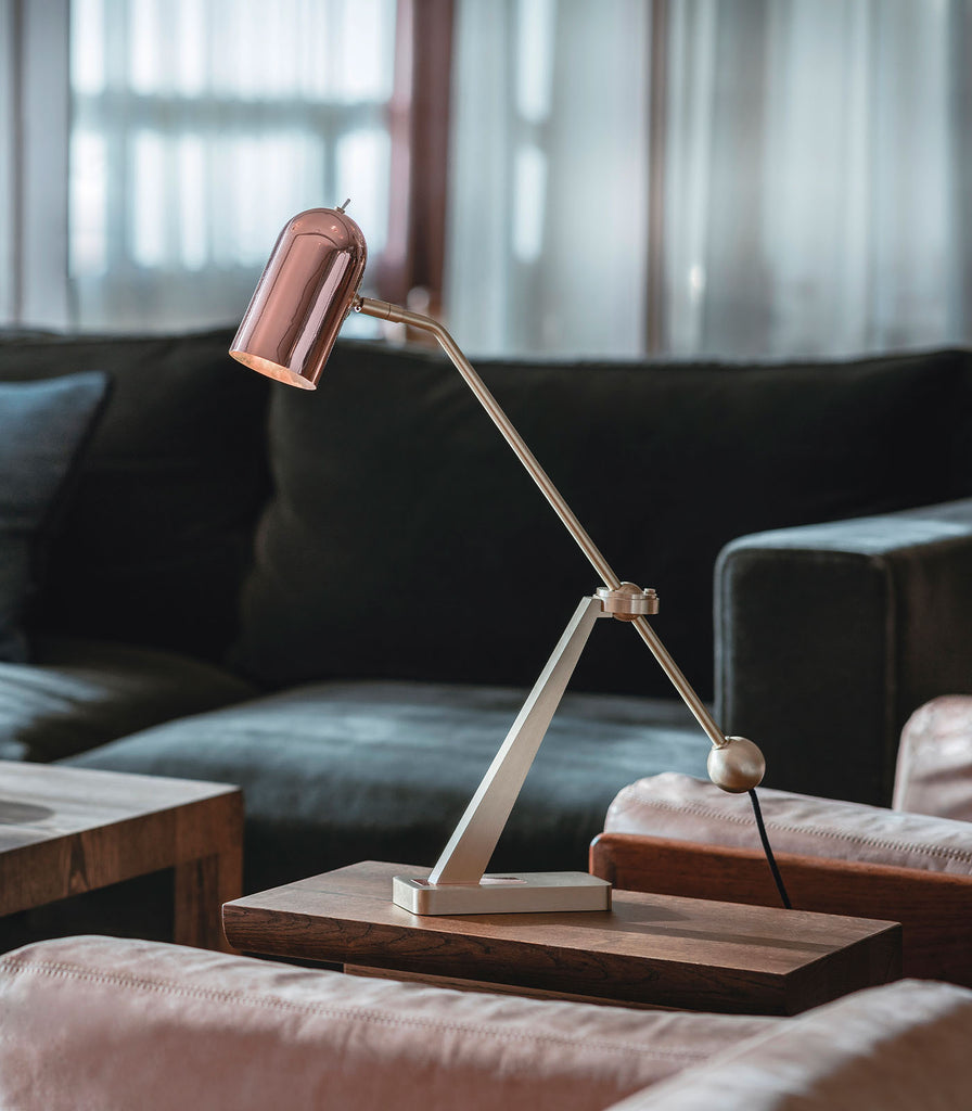 Bert Frank Stasis Table Lamp featured within a interior space close up 