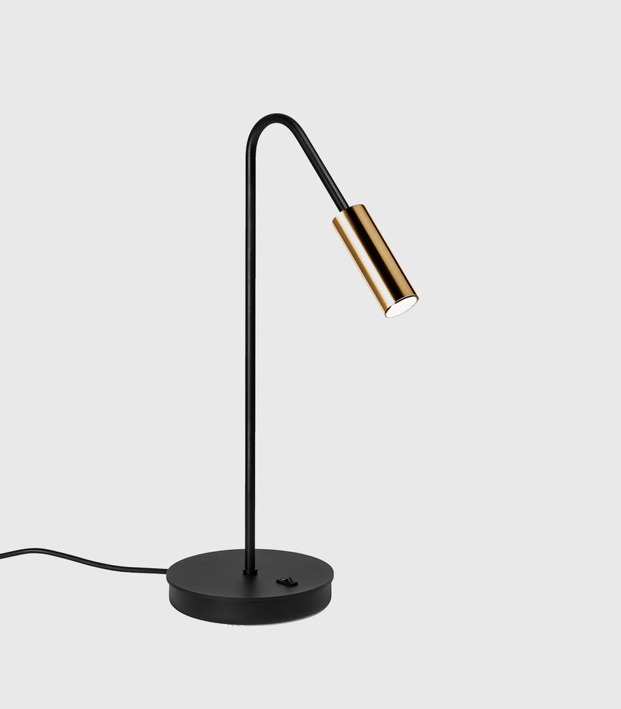 Estiluz Volta Table Lamp in Black/Satin Gold