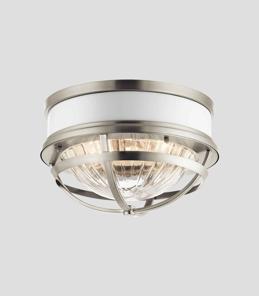 Elstead Tollis Ceiling Light in Brushed Nickel/White