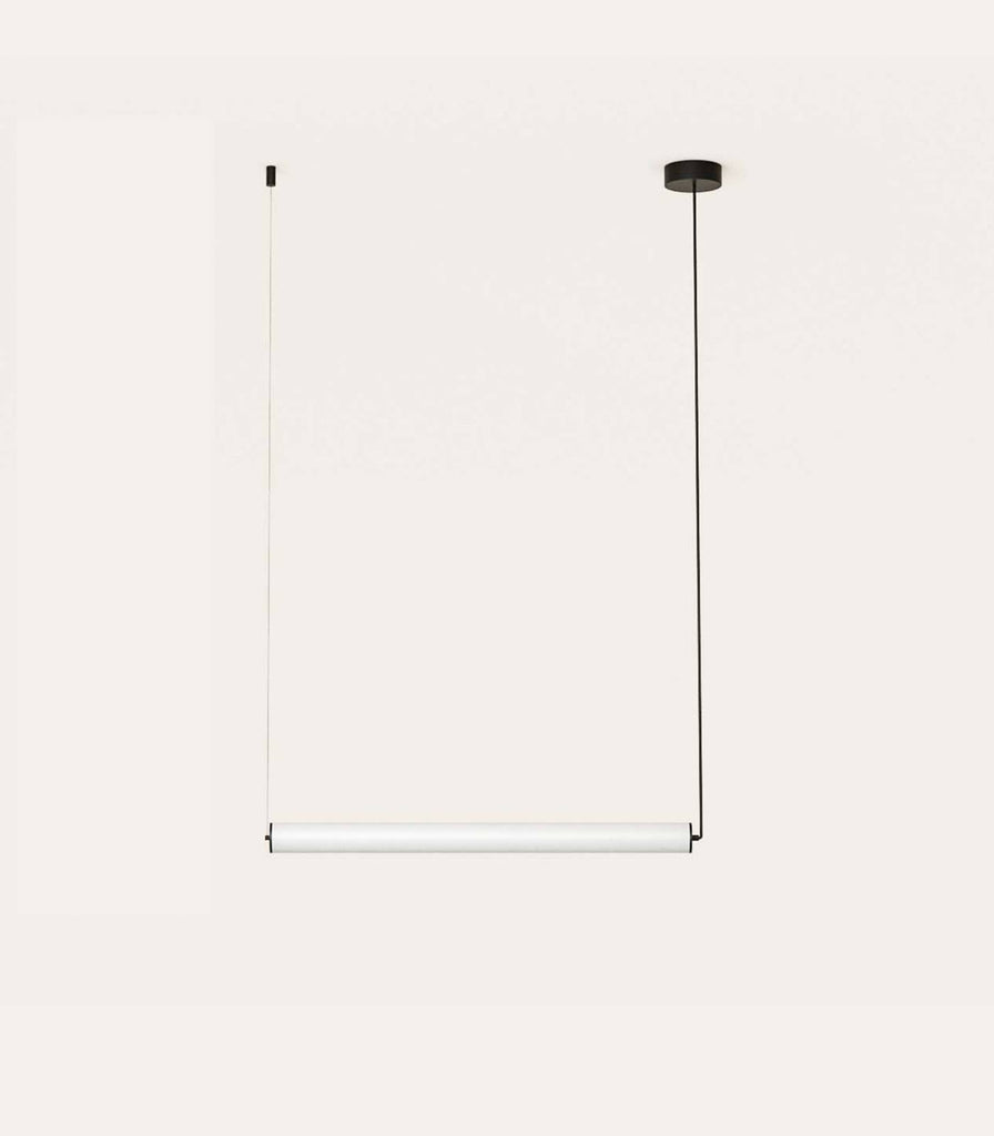 Aromas Tube Pendant Light in Matte Black / Horizantal