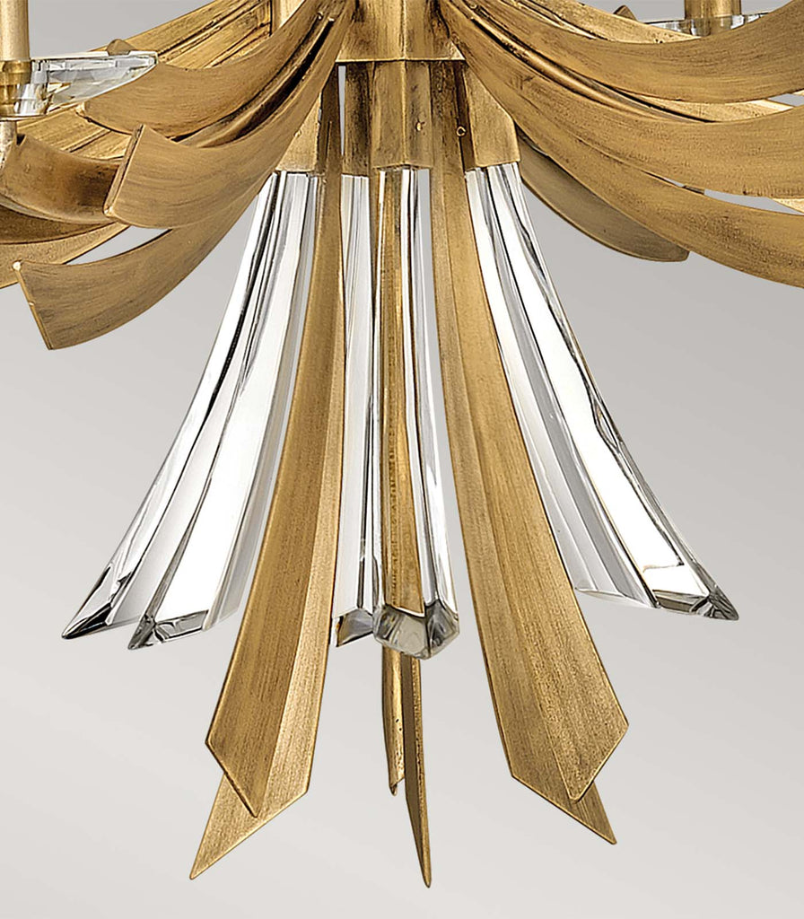 Elstead Vida 6lt Chandelier in Brunished Gold close up