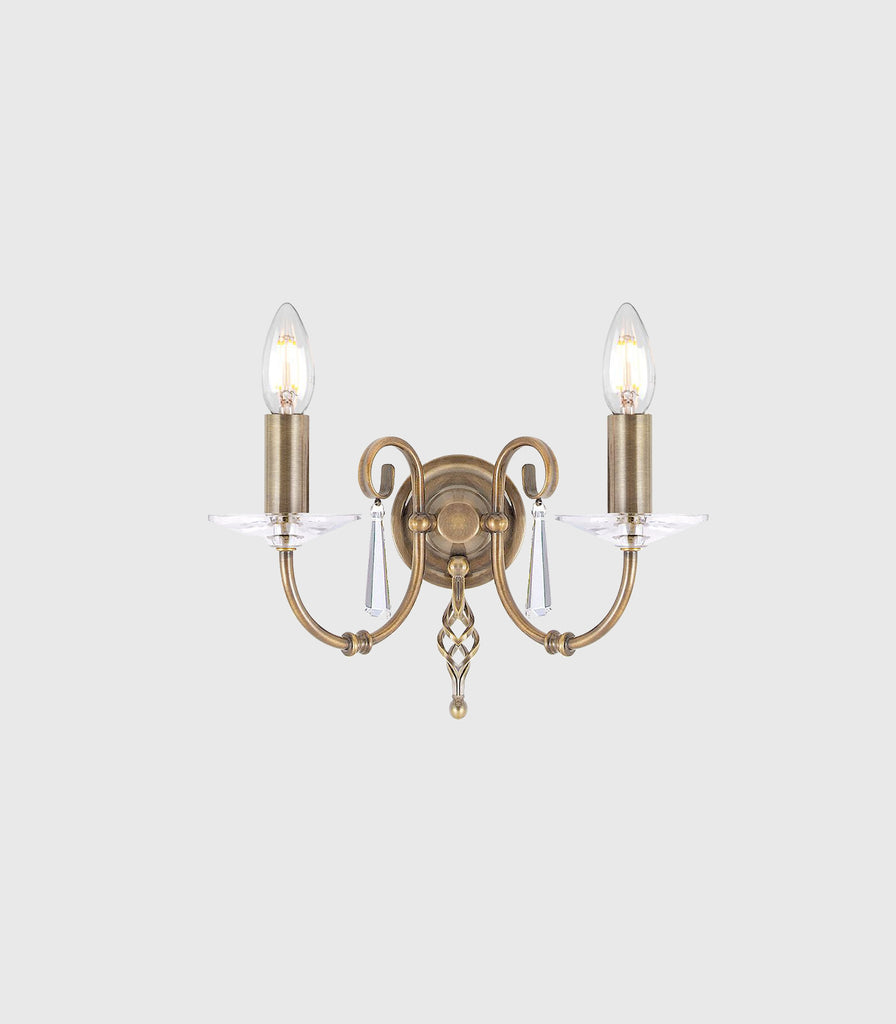 Elstead Aegean Wall Light in 2 Light/Aged Brass